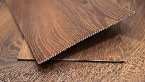 Close-up of wood-look luxury vinyl plank flooring