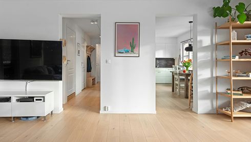 Bright living room with luxury vinyl flooring