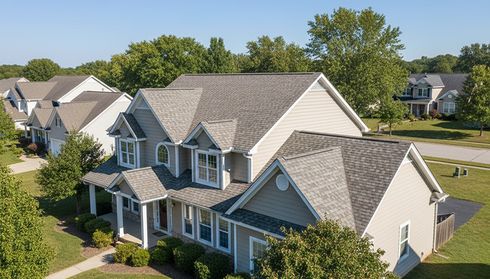 Residential home with a composite shingle roof